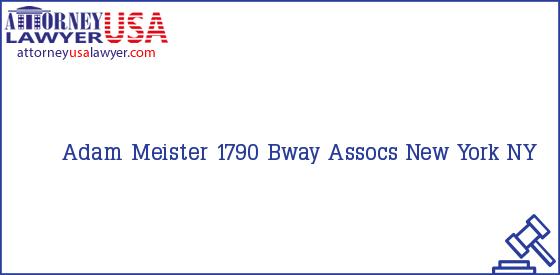 Telephone, Address and other contact data of Adam Meister, New York, NY, USA