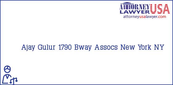 Telephone, Address and other contact data of Ajay Gulur, New York, NY, USA