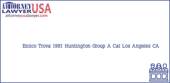 Telephone, Address and other contact data of Enrico Trova, Los Angeles, CA, USA