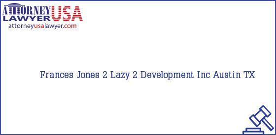 Telephone, Address and other contact data of Frances Jones, Austin, TX, USA