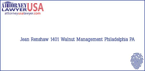 Telephone, Address and other contact data of Jean Renshaw, Philadelphia, PA, USA