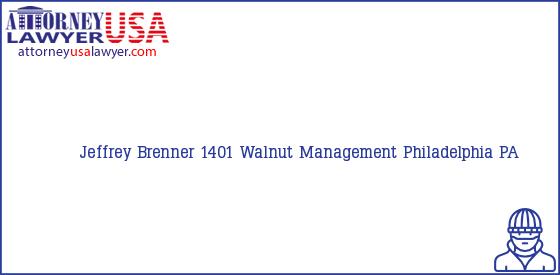 Telephone, Address and other contact data of Jeffrey Brenner, Philadelphia, PA, USA