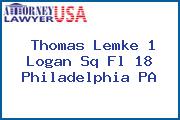 Thomas Lemke 1 Logan Sq Fl 18 Philadelphia PA