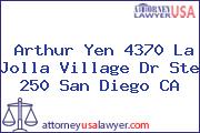Arthur Yen 4370 La Jolla Village Dr Ste 250 San Diego CA