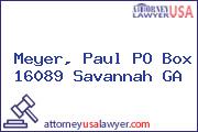 Meyer, Paul PO Box 16089 Savannah GA