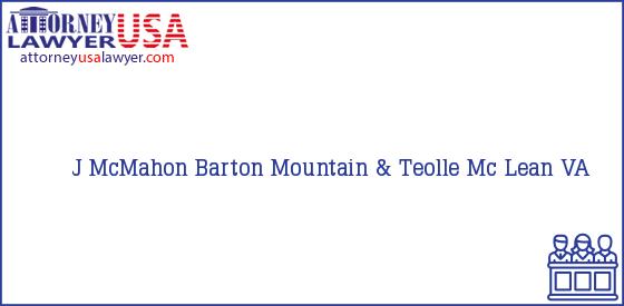 Telephone, Address and other contact data of J McMahon, Mc Lean, VA, USA