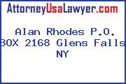 Alan Rhodes P.O. BOX 2168 Glens Falls NY