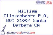 William Clinkenbeard P.O. BOX 21007 Santa Barbara CA