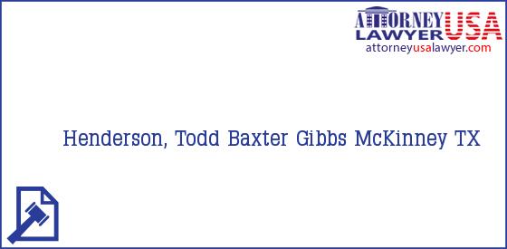 Telephone, Address and other contact data of Henderson, Todd, McKinney, TX, USA