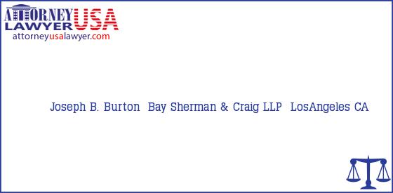 Telephone, Address and other contact data of Joseph B. Burton , LosAngeles, CA, USA