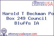 Harold T Beckman Po Box 249 Council Bluffs IA
