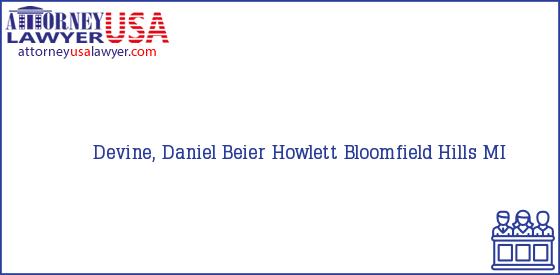 Telephone, Address and other contact data of Devine, Daniel, Bloomfield Hills, MI, USA
