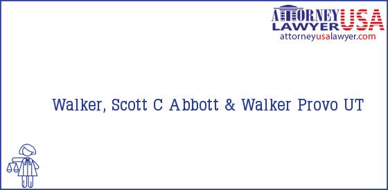 Telephone, Address and other contact data of Walker, Scott C, Provo, UT, USA