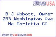 B J Abbott, Owner 253 Washington Ave Ne Marietta GA