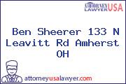 Ben Sheerer 133 N Leavitt Rd Amherst OH