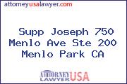 Supp Joseph 750 Menlo Ave Ste 200 Menlo Park CA