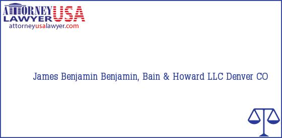 Telephone, Address and other contact data of James Benjamin, Denver, CO, USA