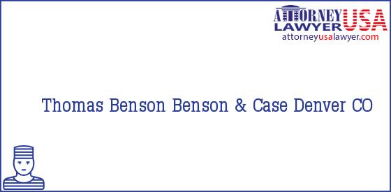 Telephone, Address and other contact data of Thomas Benson, Denver, CO, USA