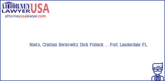 Telephone, Address and other contact data of Nieto, Cristian, Fort Lauderdale, FL, USA