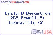 Emily D Bergstrom 1255 Powell St Emeryville CA