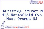 Kuritsky, Stuart M 443 Northfield Ave West Orange NJ