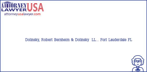 Telephone, Address and other contact data of Dolinsky, Robert, Fort Lauderdale, FL, USA
