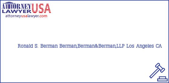 Telephone, Address and other contact data of Ronald S. Berman, Los Angeles, CA, USA