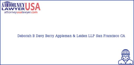 Telephone, Address and other contact data of Deborah B Davy, San Francisco, CA, USA
