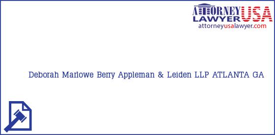 Telephone, Address and other contact data of Deborah Marlowe, ATLANTA, GA, USA