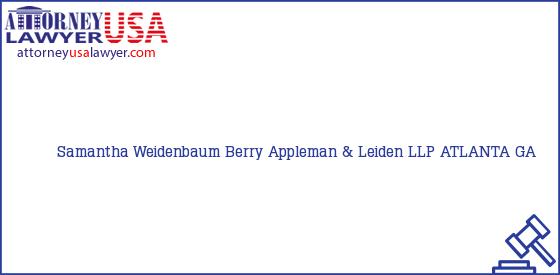 Telephone, Address and other contact data of Samantha Weidenbaum, ATLANTA, GA, USA
