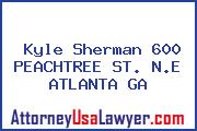 Kyle Sherman 600 PEACHTREE ST. N.E ATLANTA GA