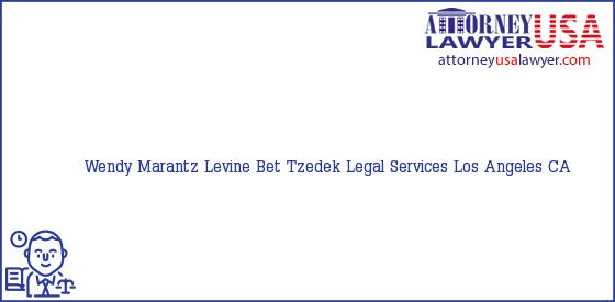 Telephone, Address and other contact data of Wendy Marantz Levine, Los Angeles, CA, USA