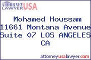 Mohamed Houssam 11661 Montana Avenue Suite 07 LOS ANGELES CA