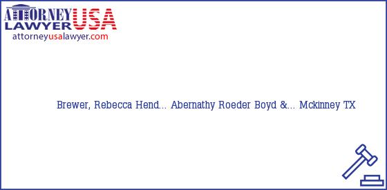 Telephone, Address and other contact data of Brewer, Rebecca Hend..., Mckinney, TX, USA