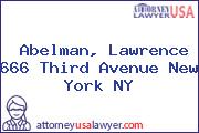 Abelman, Lawrence 666 Third Avenue New York NY