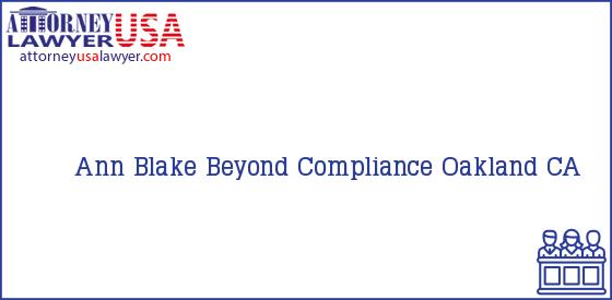 Telephone, Address and other contact data of Ann Blake, Oakland, CA, USA
