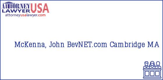 Telephone, Address and other contact data of McKenna, John, Cambridge, MA, USA