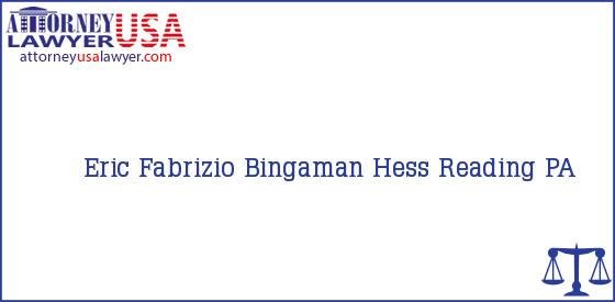 Telephone, Address and other contact data of Eric Fabrizio, Reading, PA, USA