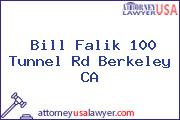 Bill Falik 100 Tunnel Rd Berkeley CA