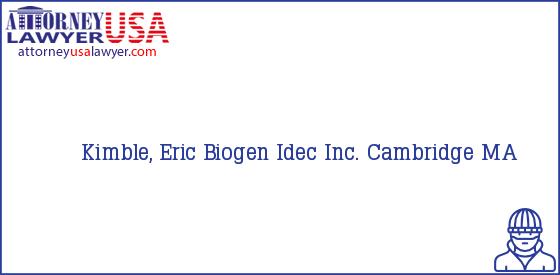 Telephone, Address and other contact data of Kimble, Eric, Cambridge, MA, USA