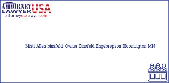 Telephone, Address and other contact data of Misti Allen-binsfeld, Owner, Bloomington, MN, USA