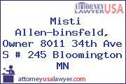 Misti Allen-binsfeld, Owner 8011 34th Ave S # 245 Bloomington MN