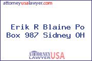 Erik R Blaine Po Box 987 Sidney OH
