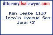 Ken Leake 1130 Lincoln Avenue San Jose CA