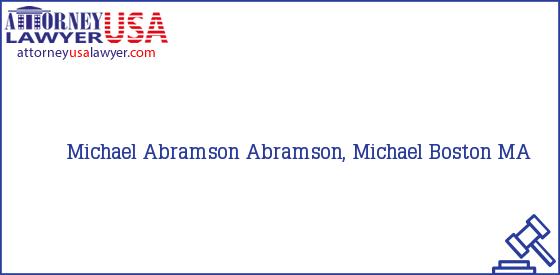 Telephone, Address and other contact data of Michael Abramson, Boston, MA, USA