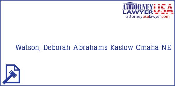 Telephone, Address and other contact data of Watson, Deborah, Omaha, NE, USA