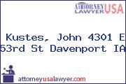 Kustes, John 4301 E 53rd St Davenport IA