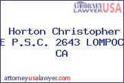 Horton Christopher E P.S.C. 2643 LOMPOC CA