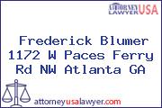 Frederick Blumer 1172 W Paces Ferry Rd NW Atlanta GA