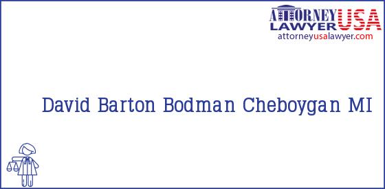 Telephone, Address and other contact data of David Barton, Cheboygan, MI, USA